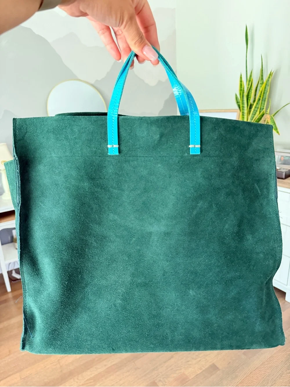 Clare V. Simple tote green suede - Picture 2 of 8